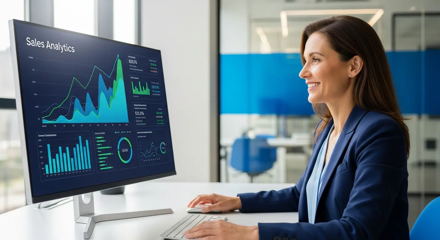 Directrice commerciale témoignant des résultats de l'assistant IA