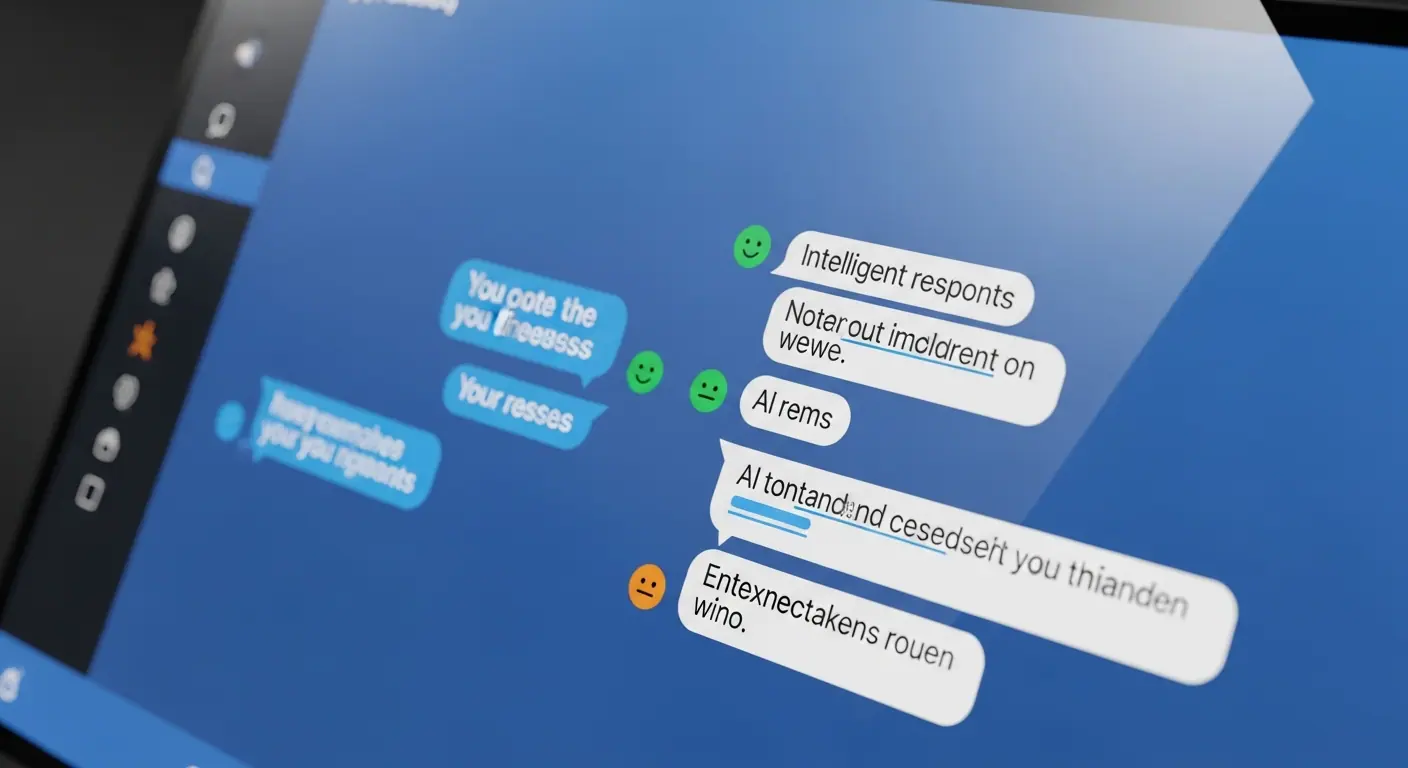 Interface de conversation IA intelligente avec indicateurs de contexte et sentiment