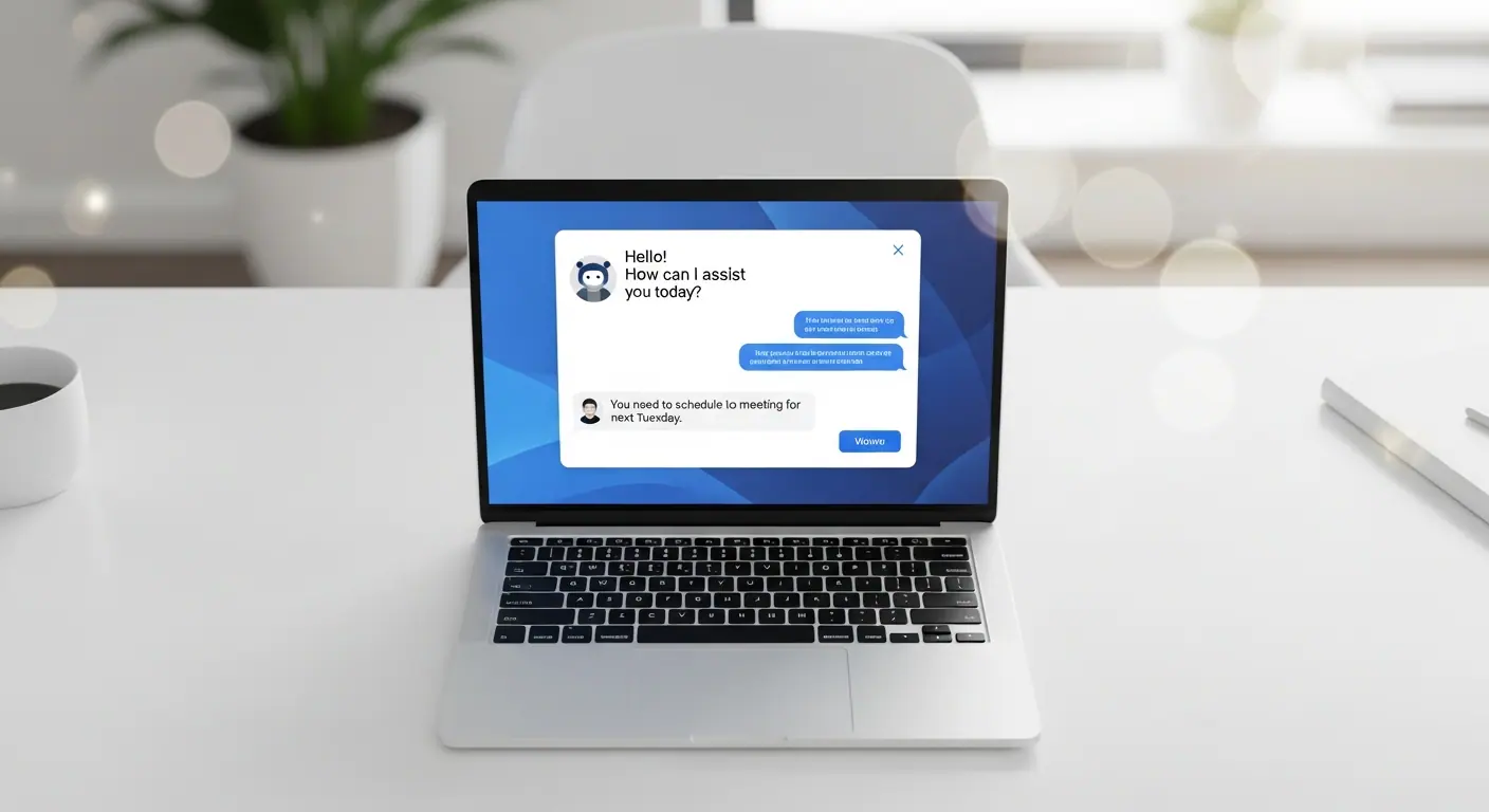 Interface de démonstration du chatbot Chatbot App sur un ordinateur
