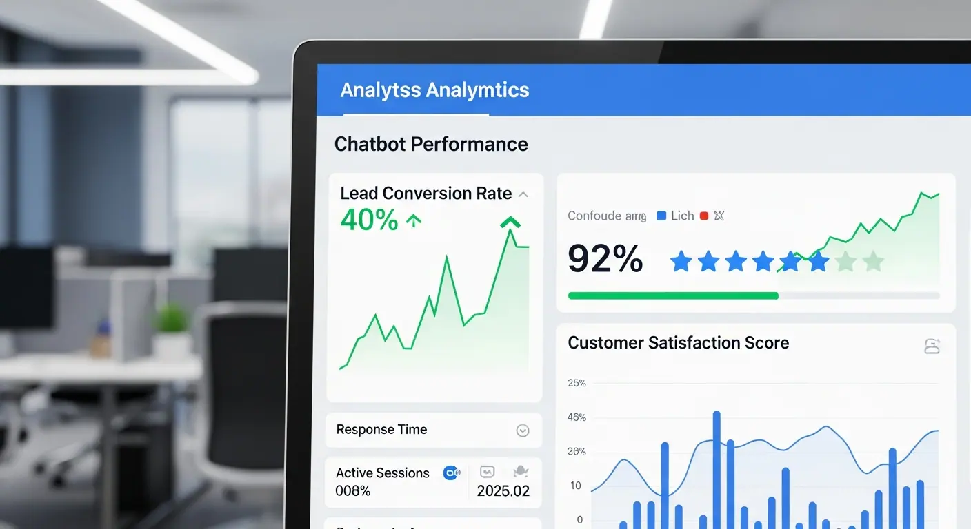 Tableau de bord analytics montrant les résultats du chatbot